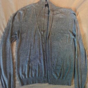 Men's Gray Cardigan Sweater